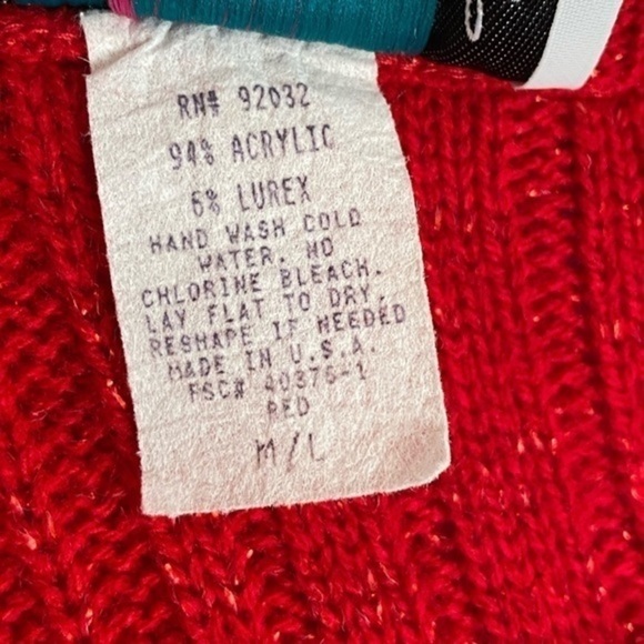 Vintage Diane Von Furstenberg Red Metallic Sweater - Picture 5 of 5